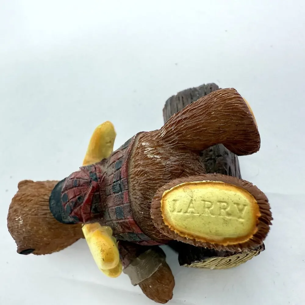 Vintage Larry-Bo Moose Figurines Pair Rustic Cabin Lodge Decor Resin 1990s